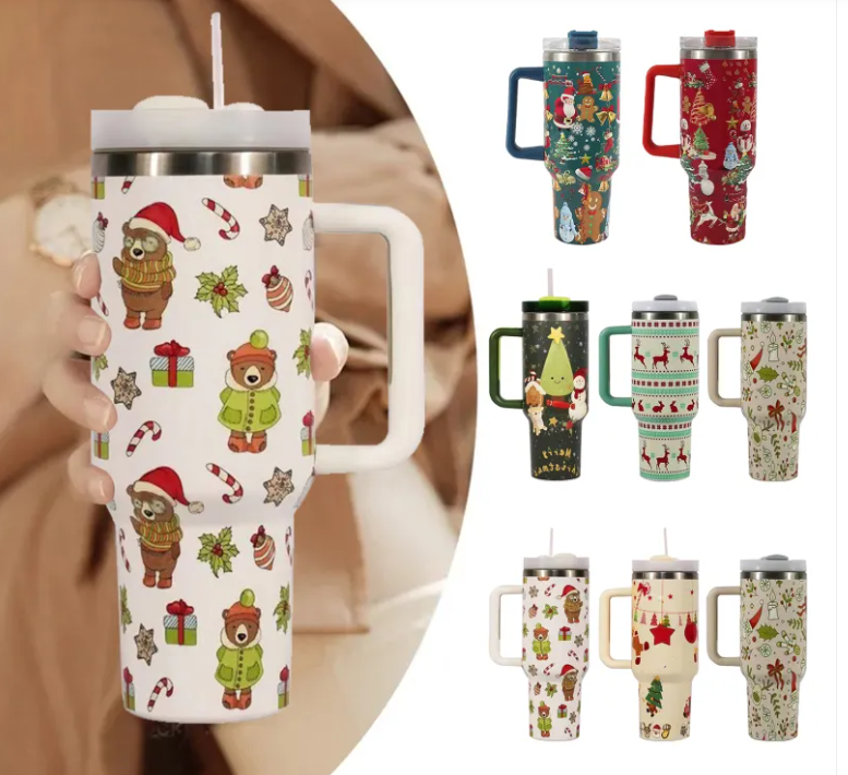 40 oz Christmas Pattern Tumbler